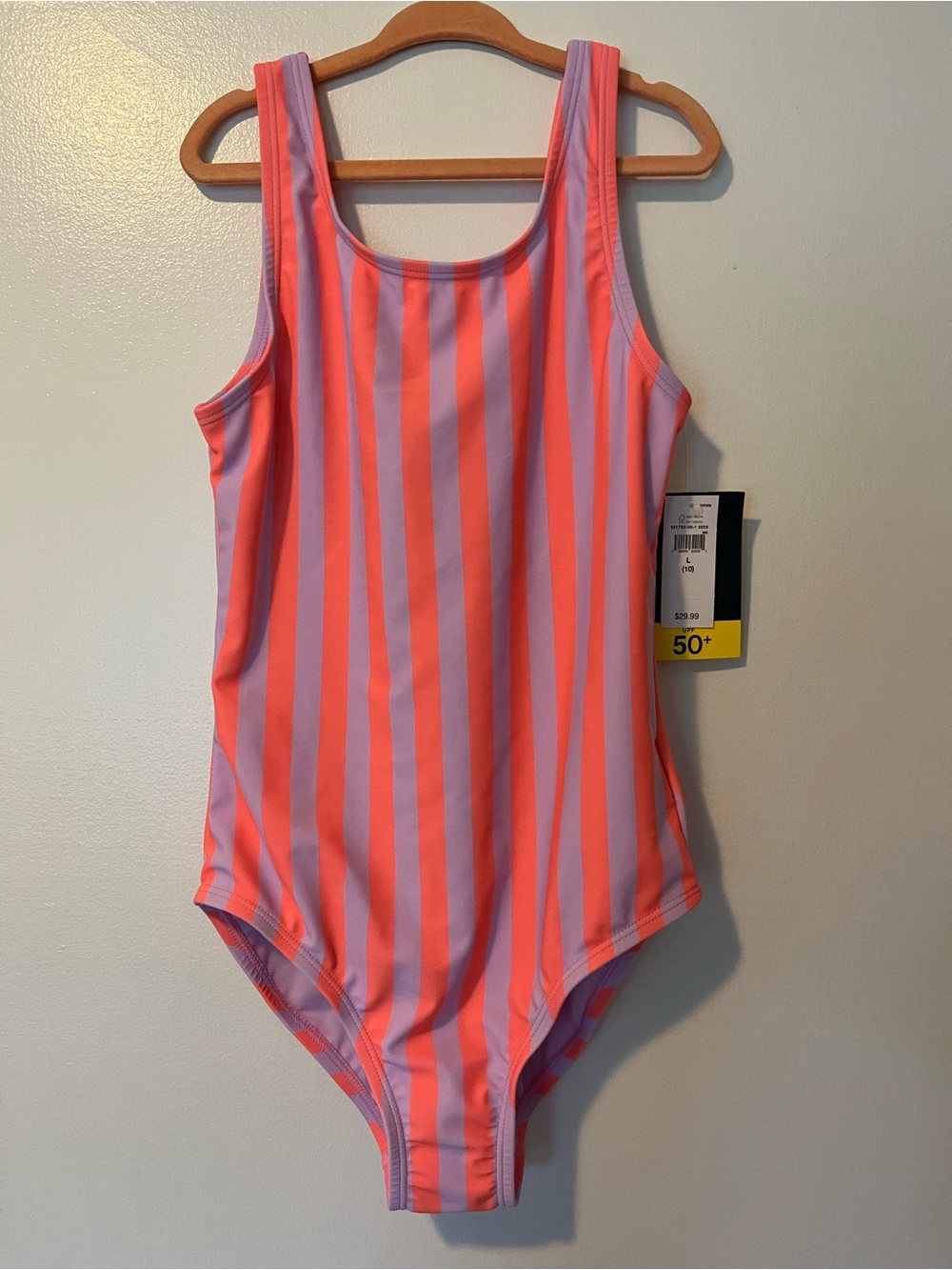 NWT Gap Girls L striped one piece swimsuit